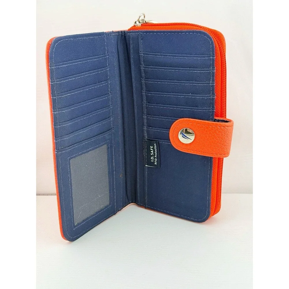 Nautica Orange/Coral Pebbles Faux Wallet